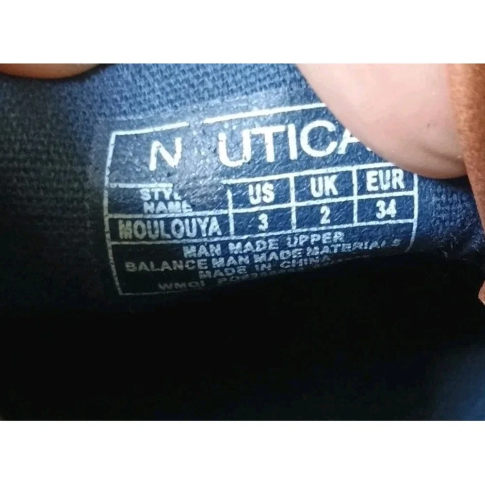 Nautica Boys Moulouya Brown Leather Casual Shoes‎ Sneakers Size 3